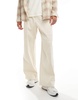 ADPT wide fit pull-on cargo pants in off-white