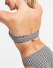& Other Stories gingham print bandeau bikini top in black and white