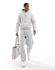 Polo Ralph Lauren central script logo double knit hoodie in gray heather