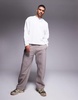 ASOS DESIGN oversized boxy long sleeve T-shirt with drop armhole in white