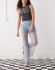 Amy Lynn sheer lace straight leg pants in blue
