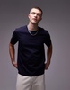 ARKET heavy weight jersey T-shirt in navy blue