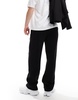 Bershka wide leg pintuck sweatpants in black