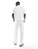 Bershka textured pull on pants in white - part of a set