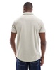 Brave Soul terrycloth polo shirt with camp collar in stone - part of a set