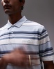 Levi's Authentic logo multi stripe jersey polo in light blue