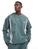 Bershka retro sport paneled T-shirt in green - part of a set