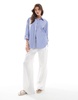 Miss Selfridge oversized shirt in navy