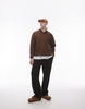 Topman oversized v neck sweater in brown with exposed seams