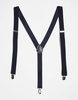 ASOS DESIGN suspenders set in navy