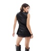 ASOS DESIGN satin longline slash neck vest in black