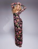AFRM Ruby long sleeve plunge maxi dress in wallpaper rose print