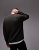 ARKET textured knitted rib sweater with raglan sleeves in khaki green