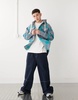 Aape By A Bathing Ape long sleeve hooded shacket in blue and gray check