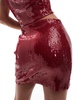 ASOS DESIGN mid rise sequin mini skirt in wine - part of a set