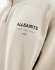 AllSaints Underground 1/2 zip sweatshirt in stone