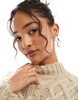Bershka high neck chunky sweater in sand