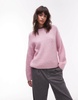 ARKET rich wool knit sweater with mohair in pink