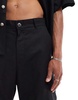 ADPT linen mix cargo shorts in black