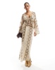 ASOS DESIGN chiffon ruffle detail blouse in snake print