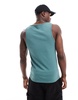 ASOS DESIGN 2 pack muscle fit tank tops in stone and mid green