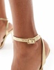 ASOS DESIGN Wide Fit Nali barely there heeled sandals in gold