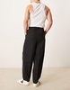 ASOS DESIGN smart baggy balloon fit pants in black