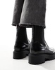 Stradivarius flat ankle boot in black