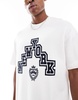 Bershka flock printed t-shirt in white