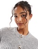 Bershka chunky cardigan in gray