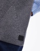 AllSaints ribbed leather logo scarf in heather gray