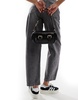 ASOS DESIGN shoulder bag with pockets and hardware detail in black