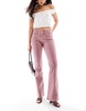 Bershka low rise straight leg jeans in blush pink