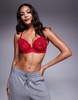 Ann Summers Fuller Bust Sexy Lace non padded plunge bra in red