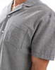 Another Influence gingham check short sleeve shirt in charcoal