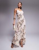 AFRM Vince lace trim cami maxi dress in snake print