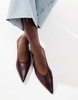 ASOS DESIGN Leonora slingback ballet shoes in burgundy