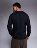 ASOS DESIGN heavyweight long sleeve V-neck T-shirt in black