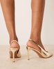 ASOS DESIGN Spicy slingback stiletto mid heeled shoes in gold