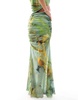ASOS DESIGN co-ord mesh maxi skirt with side split in tie dye print