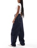 Bershka wide balloon leg jeans in indigo wash
