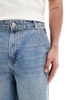 Bershka skater fit denim shorts in mid blue