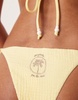 Stradivarius crinkle tie side bikini bottom in yellow