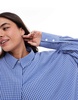 ASOS DESIGN Curve boxy shirt in micro check