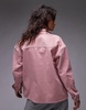ARKET cord overshirt with utility pockets in pink