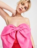Amy Lynn Oscar premium satin mini dress with extreme bow in pink and red contrast
