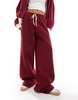 ASOS DESIGN contrast side stripe wide leg sweatpants
