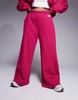 Weekend Collective Curve heavyweight straight leg sweatpants with pintuck in burgundy pink - part of a set