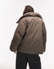 ARKET down puffer coat with clean padding in dark beige