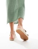 ASOS DESIGN Wide Fit Jada double buckle espadrille sandals in natural linen